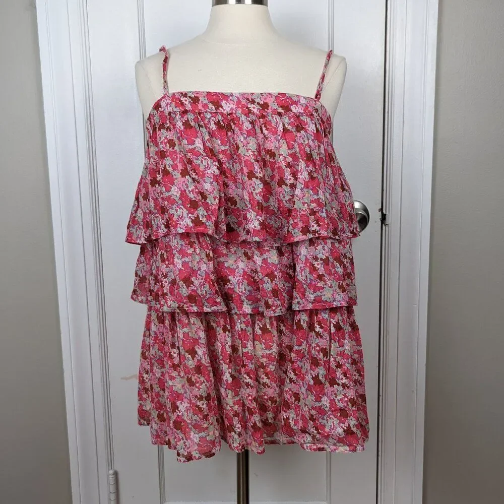 Free People | Talia Tunic Floral Ruffle Top Size Small NWOT